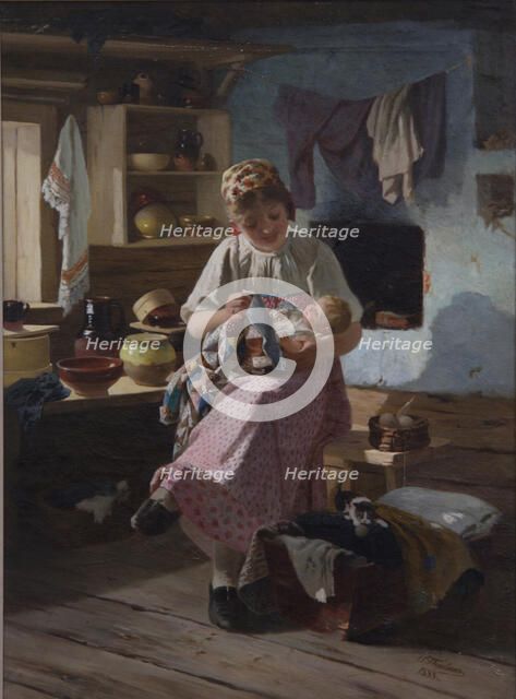 Firstling, 1888. Artist: Pelevin, Ivan Andreyevich (1840-1917)