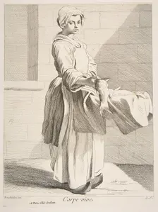 Fish Vendor, 1738. Creator: Caylus, Anne-Claude-Philippe de