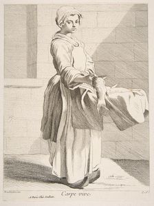 Fish Vendor, 1738. Creator: Caylus, Anne-Claude-Philippe de