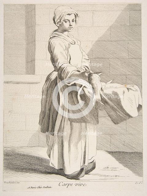 Fish Vendor, 1738. Creator: Caylus, Anne-Claude-Philippe de.
