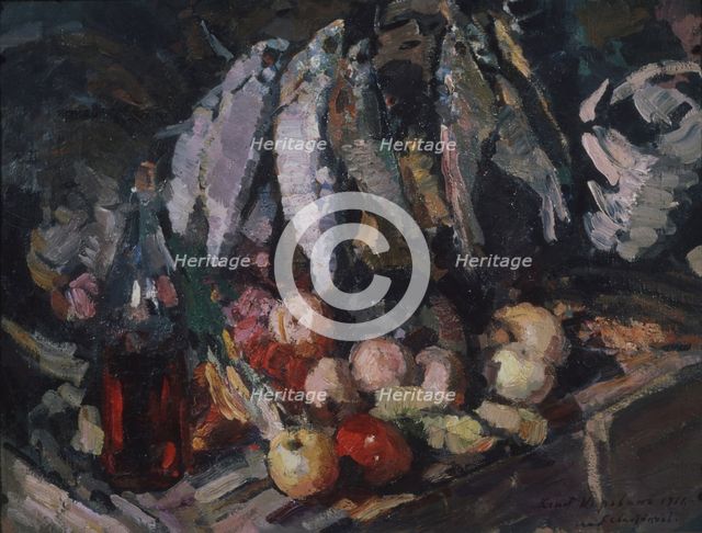 Fish, vine and fruits, 1916. Artist: Korovin, Konstantin Alexeyevich (1861-1939)