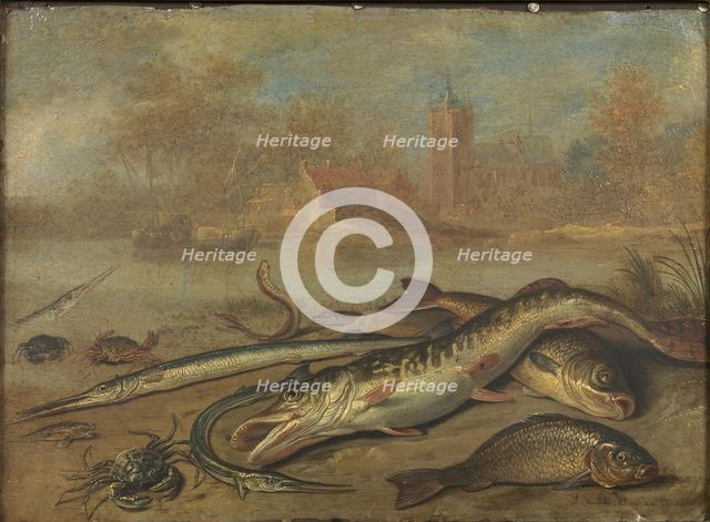 Fish and landscape, c1656. Creator: Jan van Kessel.