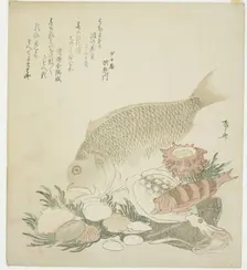 Fish and shells, 1821. Creator: Shinsai