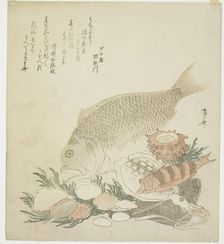 Fish and shells, 1821. Creator: Shinsai