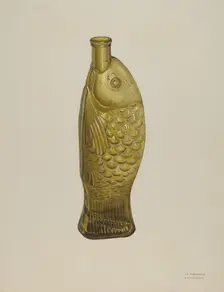 Fish Bitters Bottle, 1935/1942. Creator: Loraine Makimson