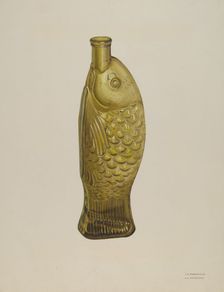 Fish Bitters Bottle, 1935/1942. Creator: Loraine Makimson