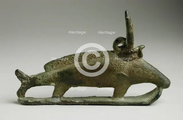 Fish Figurine Wearing a Horned Sun Disk, Late Period-Ptolemaic Period (664-30 BCE). Creator: Unknown.
