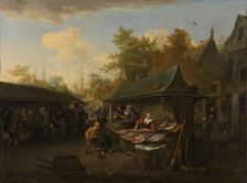 Fish Market, 1683. Creator: Cornelis Dusart