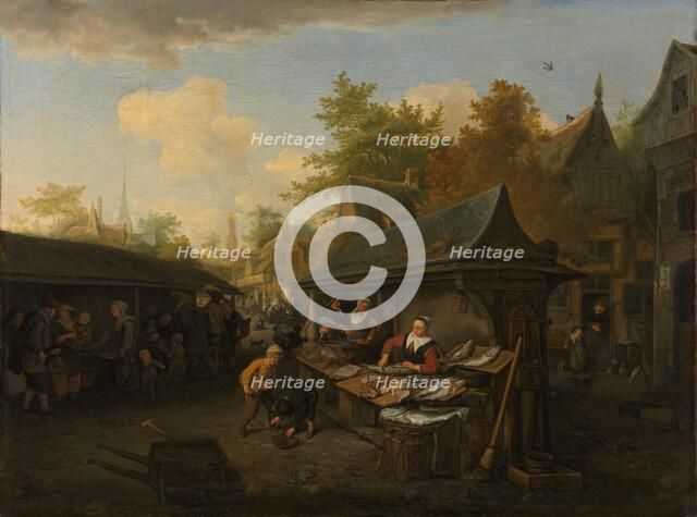 Fish Market, 1683. Creator: Cornelis Dusart.