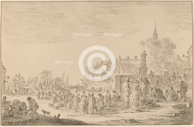 Fish Market, 1767. Creator: Cornelis Ploos van Amstel.