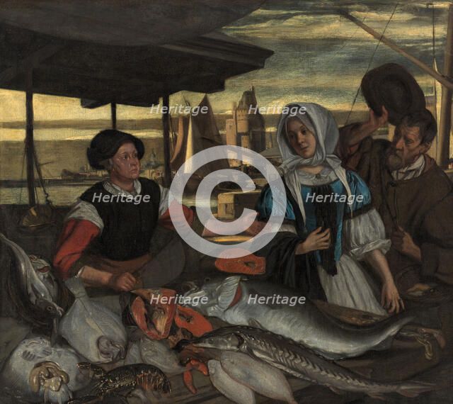 Fish market at evening, ca 1672.