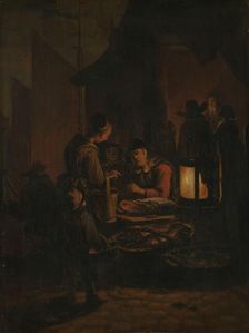 Fish market at night, 1640-1664. Creator: Egbert van der Poel