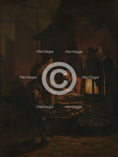 Fish market at night, 1640-1664. Creator: Egbert van der Poel.
