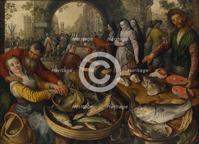Fish Market with Ecce Homo, 1570. Creator: Joachim Beuckelaer.