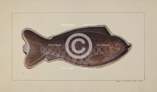 Fish Mold, c. 1938. Creator: Amos C. Brinton.