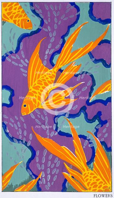 Fish motif, late 1920s. Creator: EA Seguy.