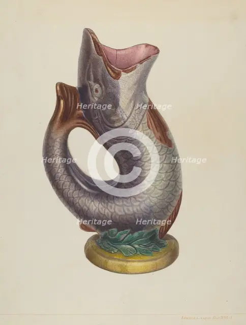 Fish Pitcher, c. 1938. Creator: Edward L Loper.