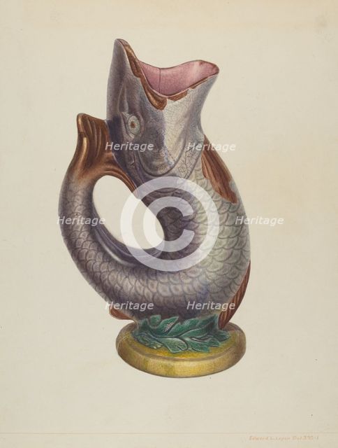 Fish Pitcher, c. 1938. Creator: Edward L Loper.