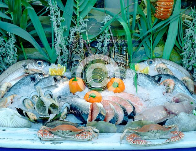 Fish Restaurant Display, Rethymnon, Crete, Greece. Creator: Peter Thompson.
