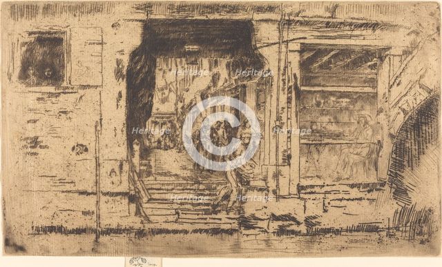 Fish-Shop, Venice, 1880. Creator: James Abbott McNeill Whistler.