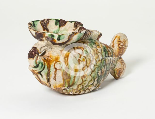 Fish-Shaped Oil Lamp, Tang dynasty (618-906), first half of 8th century. Creator: Unknown.