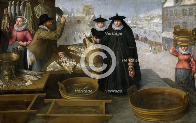 Fishmarket, 17th century. Creator: Valckenborch, Frederik van (1566-1623).