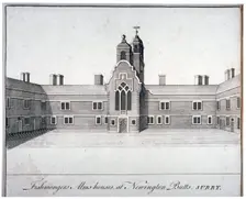 Fishmongers Almshouses at St Peter's Hospital, Newington Butts, Southwark, London, c1750. Artist: Anon