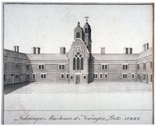 Fishmongers Almshouses at St Peter's Hospital, Newington Butts, Southwark, London, c1750. Artist: Anon