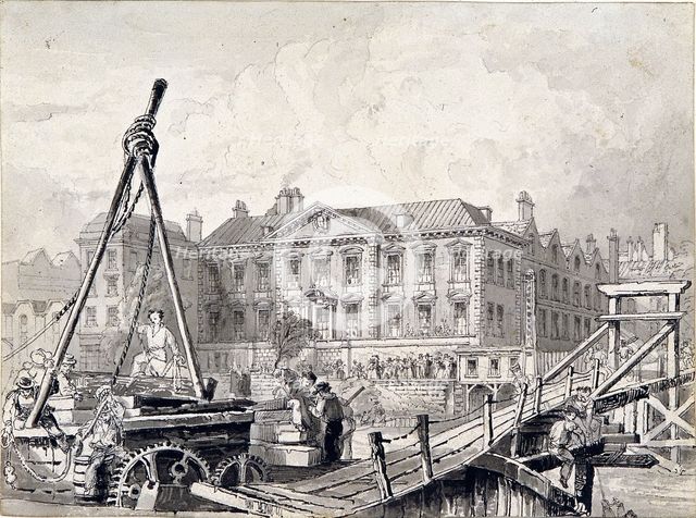 Fishmongers' Hall, Thames Street, London, c1827. Artist: William Henry Bartlett