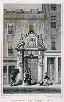 Fishmongers Hall, Thames Street, London, c1835. Artist: John Greig