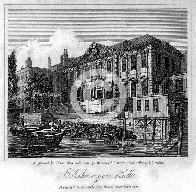 Fishmongers' Hall, City of London, 1817.Artist: J Greig