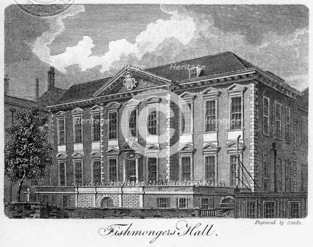 Fishmongers' Hall, City of London, 1811.Artist: Sands
