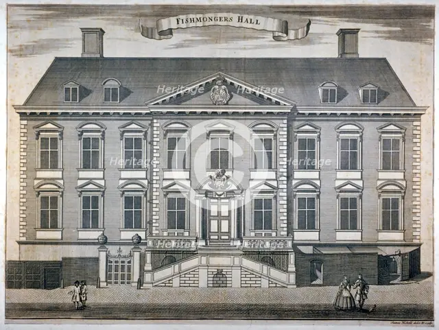 Fishmongers' Hall, City of London, c1750.                 Artist: Sutton Nicholls