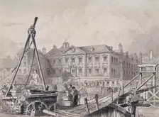 Fishmongers Hall from north east, London, c1835. Artist: John Woods