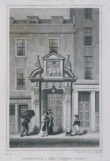 Fishmongers Hall, London, c1825. Artist: Anon