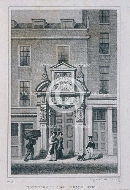 Fishmongers' Hall, London, c1825. Artist: Anon