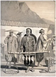 Fishmongers, Victoria Street, Hong Kong, China, c1860. Creator: M & N Hanhart