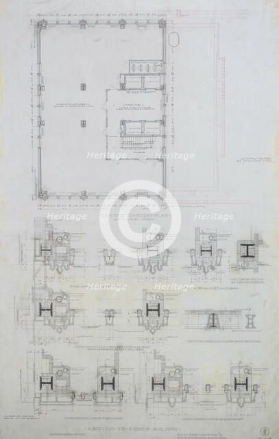 Fisher Building Addition, Chicago, Illinois, Detail, 1890. Creator: Peter Joseph Weber.