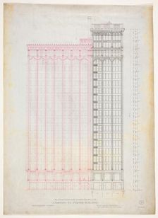 Fisher Building Addition, Chicago, Illinois, Elevation, 1890. Creator: Peter Joseph Weber