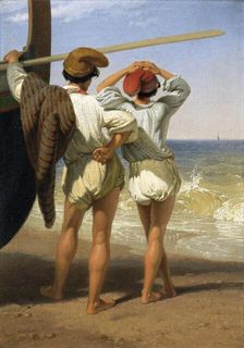 Fisher boys 1820-1885. Artist: Penry Williams