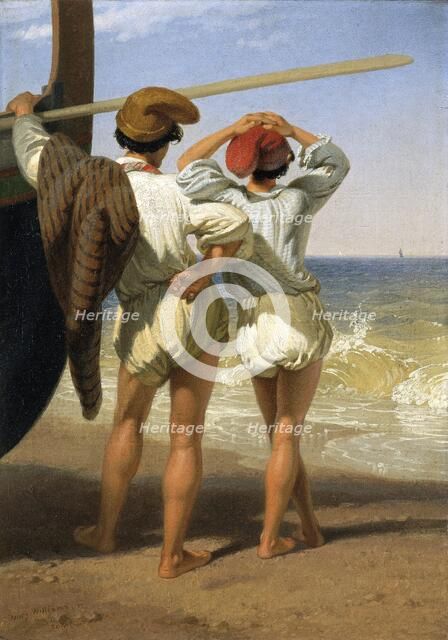 'Fisher boys', 1820-1885. Artist: Penry Williams.