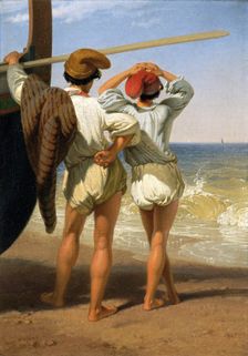 Fisher boys 1820-1885. Creator: Penry Williams