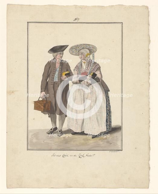 Fisher couple from Friesland, 1803-c.1899.  Creator: J. Enklaar.