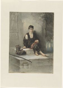 Fisherboy with his meal, 1834-1911. Creator: Jozef Israels