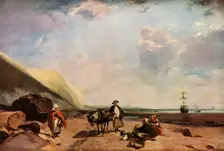 Fisherfolk on the Coast of Normandy, France c1824, (1934). Creator: Richard Parkes Bonington
