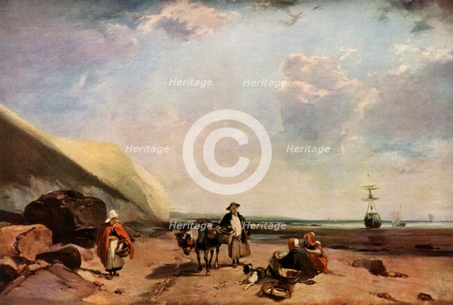 'Fisherfolk on the Coast of Normandy, France', c1824, (1934).  Creator: Richard Parkes Bonington.