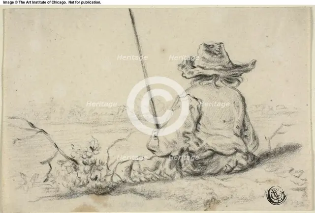 Fisherman on Bank, n.d. Creator: Jacob van Strij.