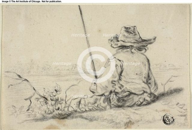 Fisherman on Bank, n.d. Creator: Jacob van Strij.