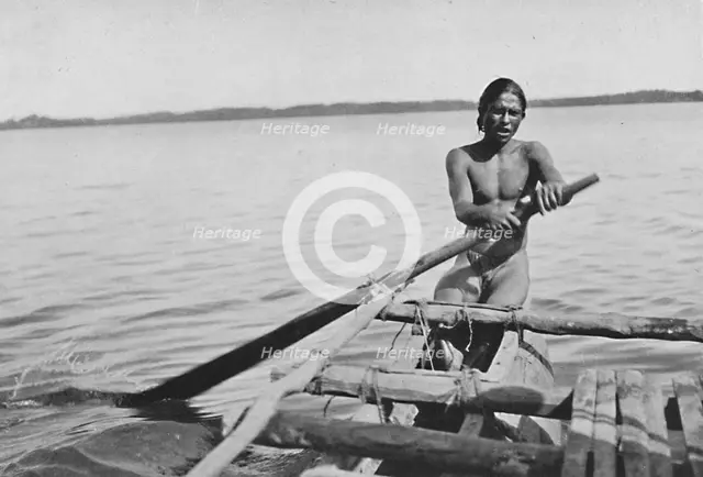 'Fisherman on his Canoe', c1890, (1910). Artist: Alfred William Amandus Plate.