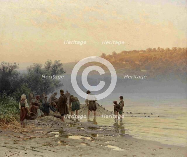 Fisherman on the Dnepr, 1898. Artist: Sergeyev, Nikolay Alexandrovich (1855-1919)